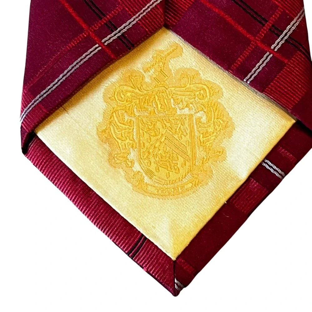 Donald J Trump Signature Collection Mens Neck Tie Red 100% Silk Luxury Gold Bar